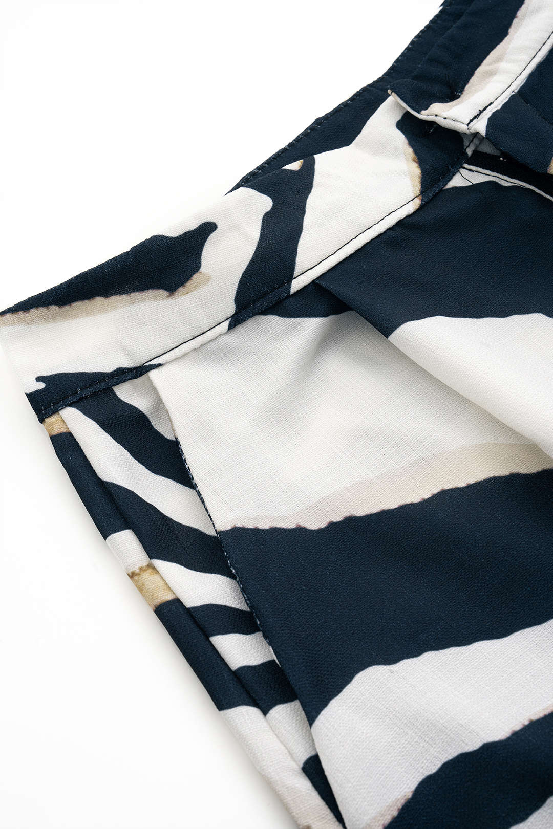 Contrast Stripe Print Trousers