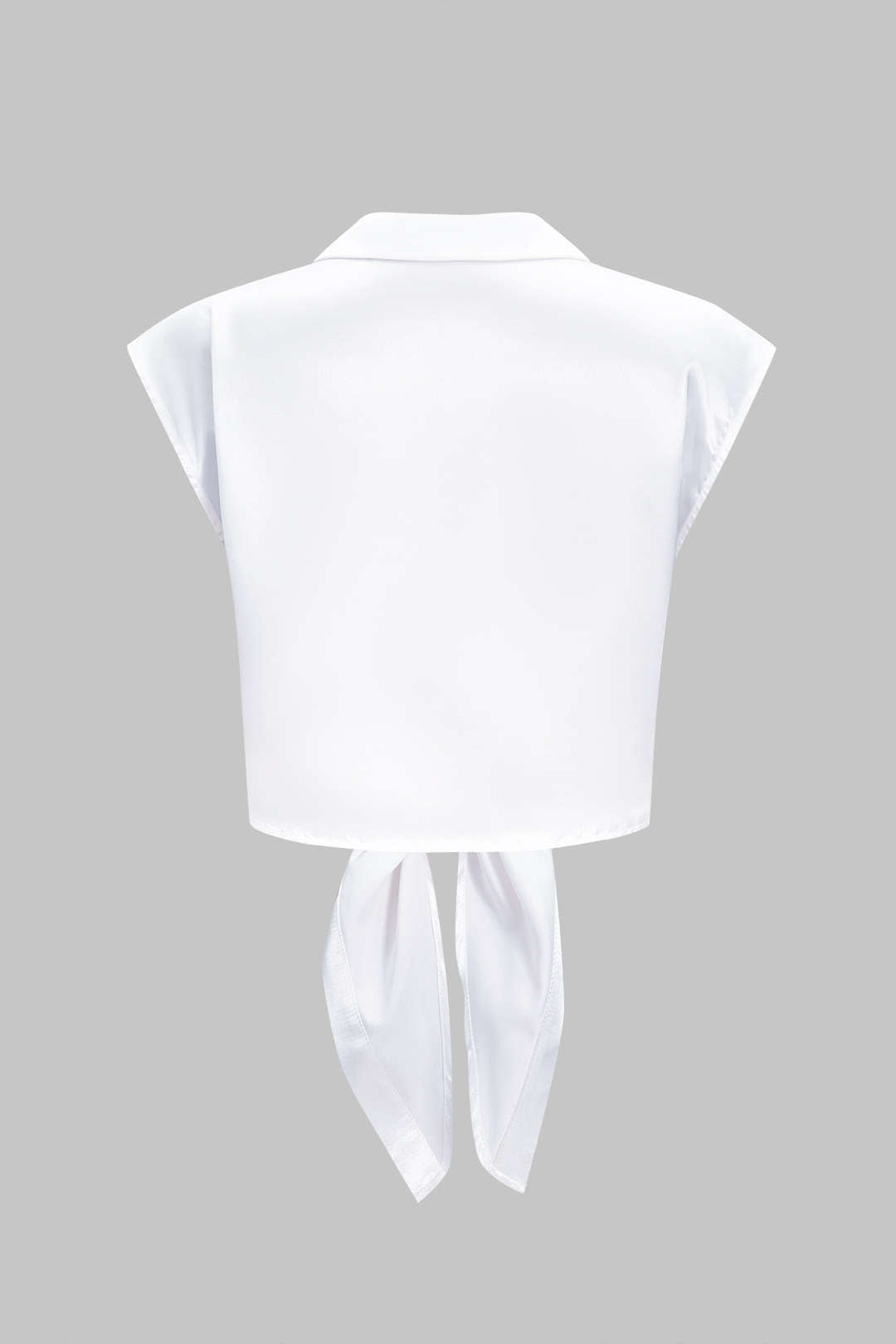 Satin Knotted Ruched Sleeveless T-Shirt
