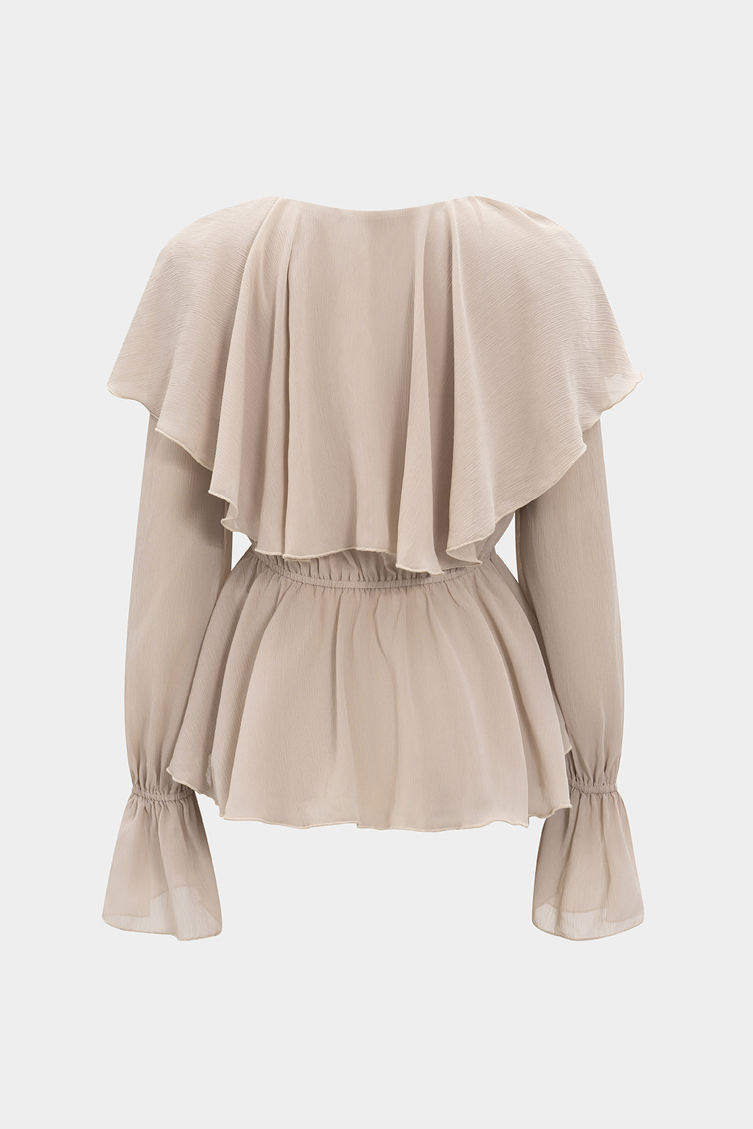 Chiffon Ruffle Long-Sleeve Shirt
