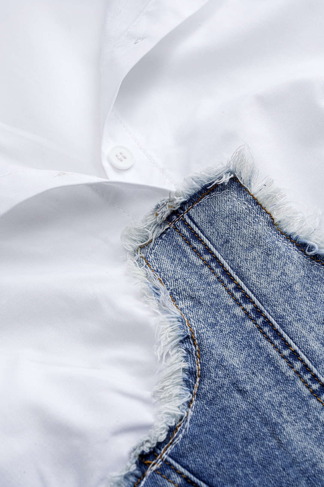 Denim Patchwork Button Corset Tank Top