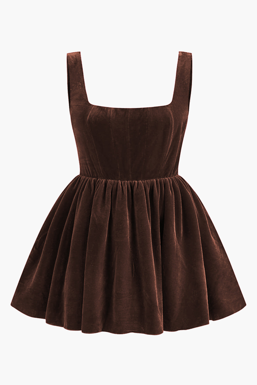 Plus Size Velvet Sleeveless Square Neck Mini Dress