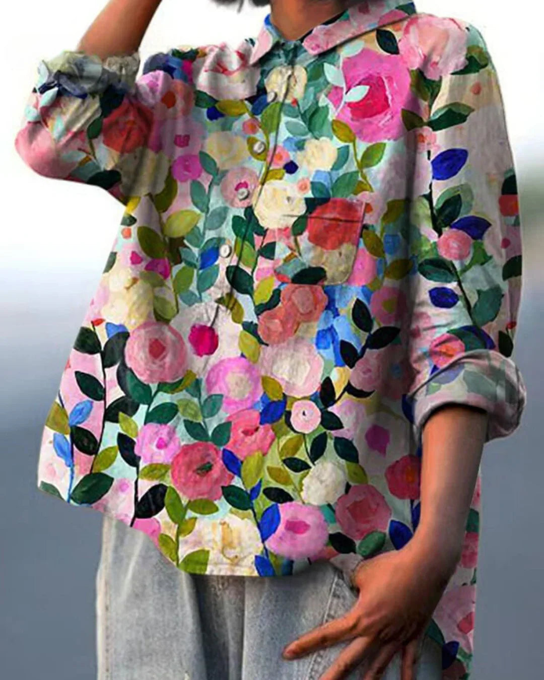 Mariaâ„?Floral Cotton Blouse