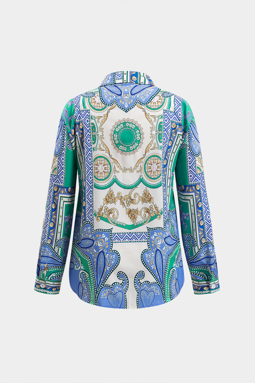 Bohemian Print Tie Front Shirt And Shorts Set