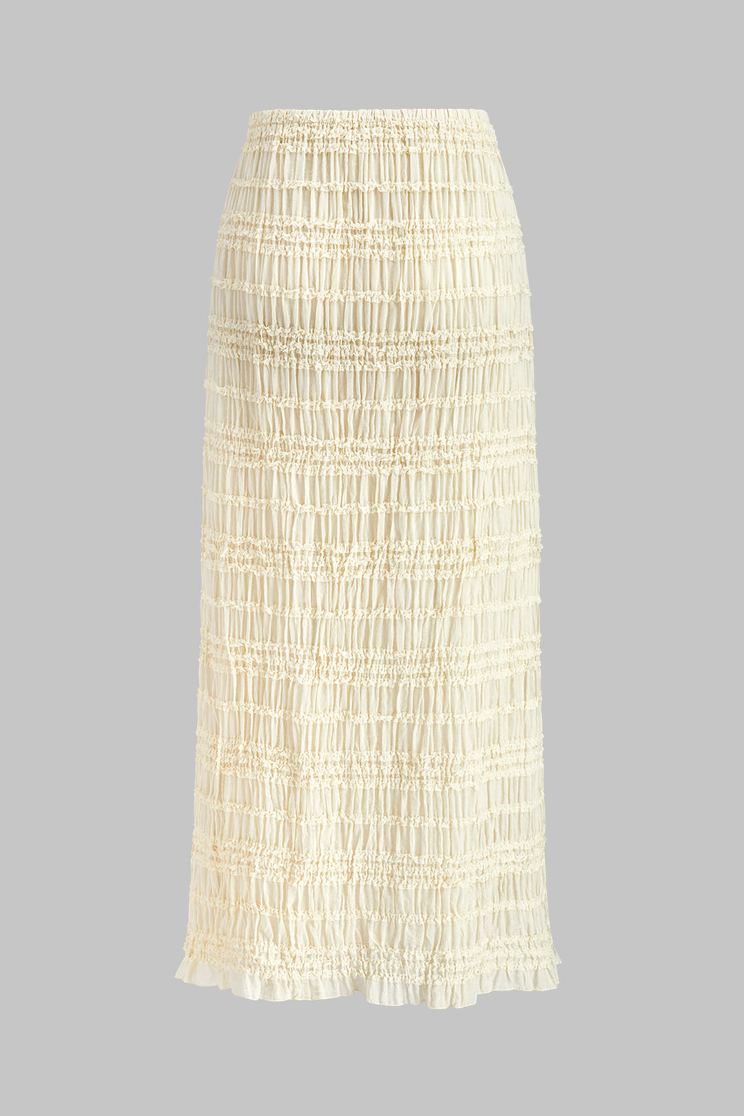 Chiffon Shirred Ruched Short-Sleeve Top And Skirt Set