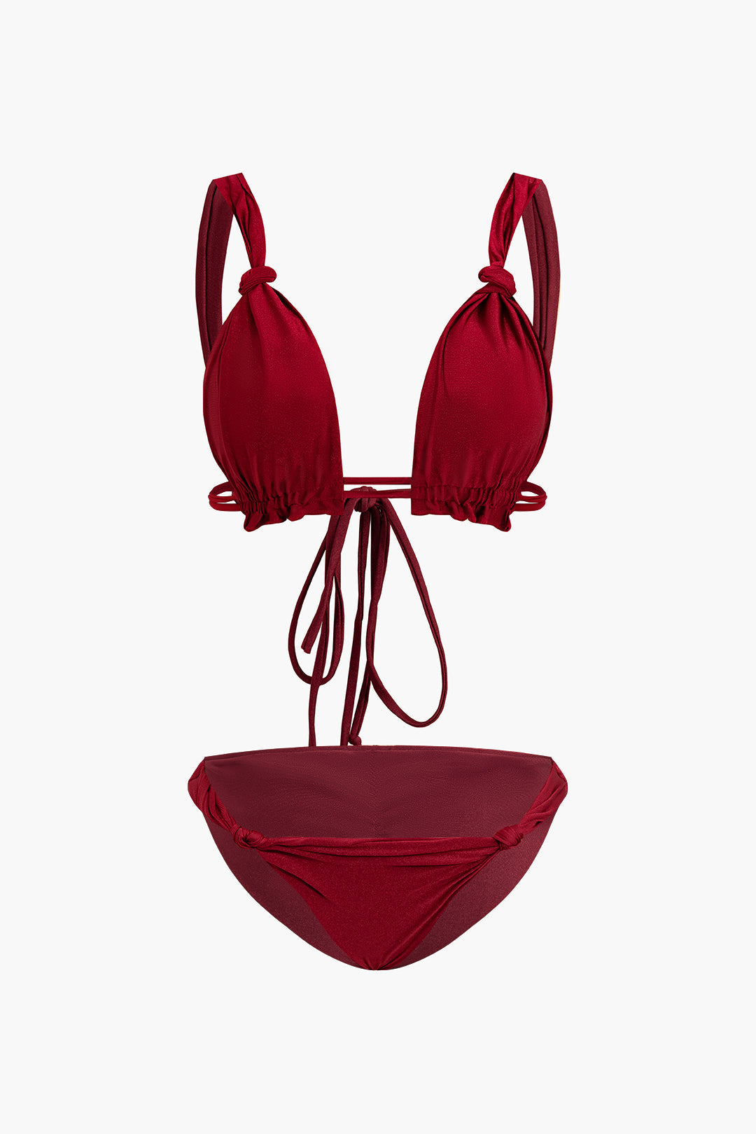 Solid Knot Tie Back Bikini Set