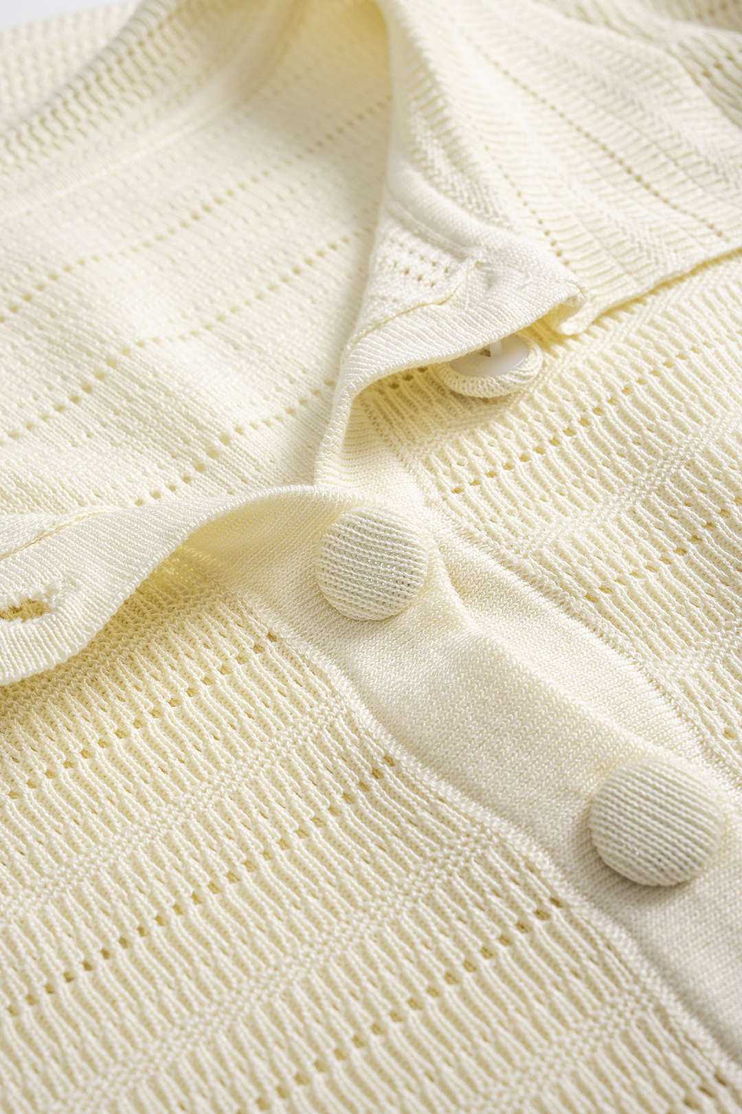 Knit Contrast Button Short-Sleeve Shirt And Skirt Set