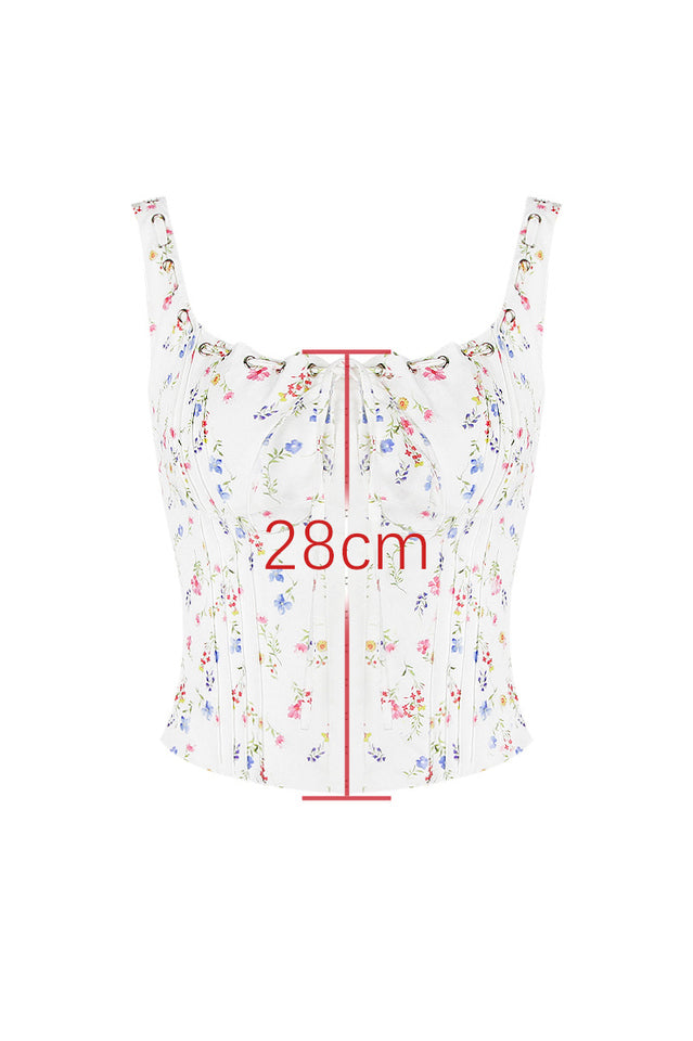 Chicca White Posy Print Top