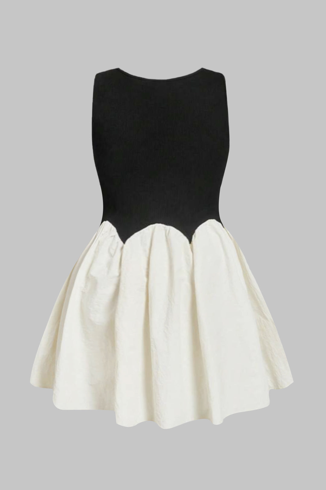 Plus Size Ruched Patchwork Sleeveless Mini Dress