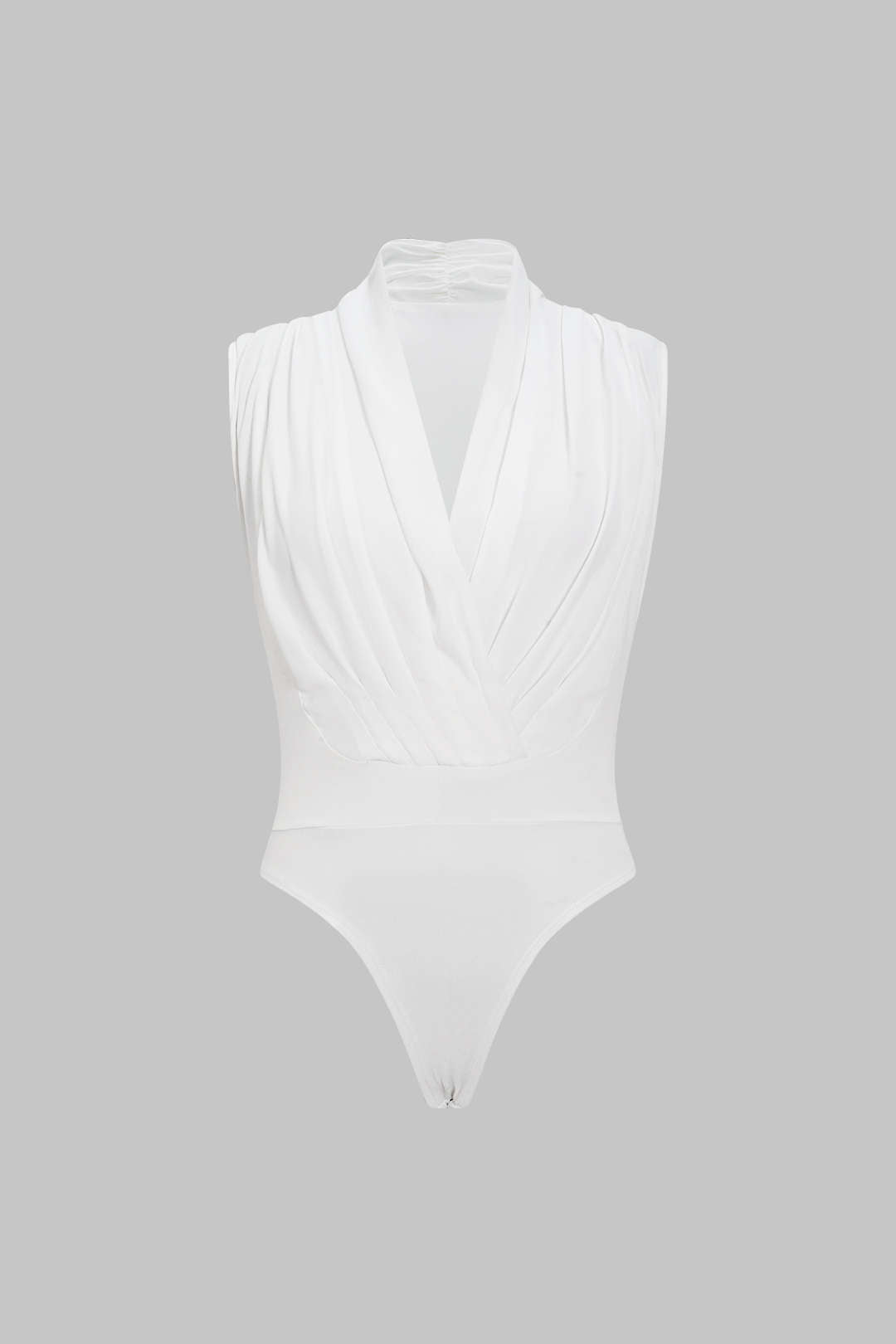 Ruched Crossed Sleeveless Bodysuit