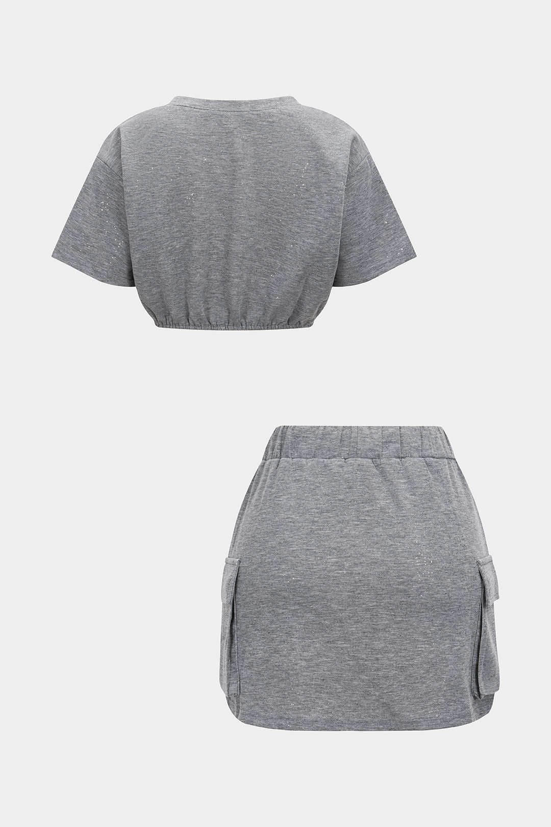 Cropped Loose T-Shirt And Skirt Set