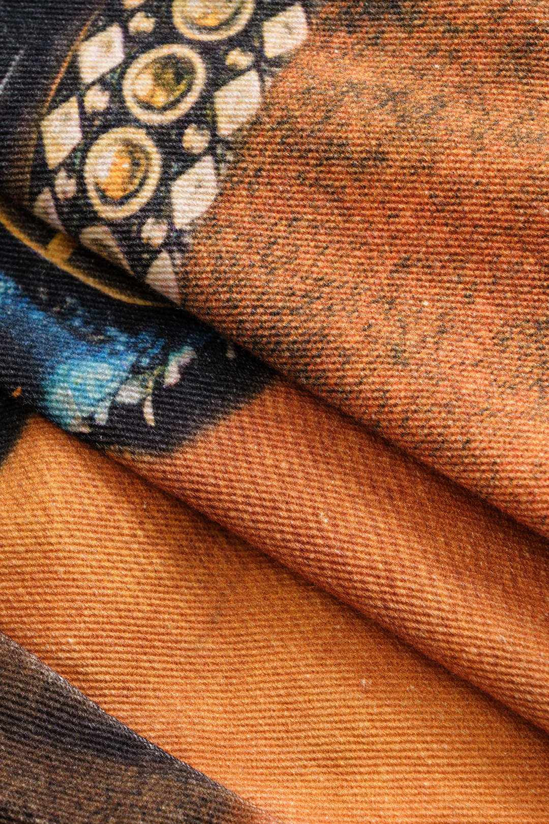 Retro Print Denim Skirt