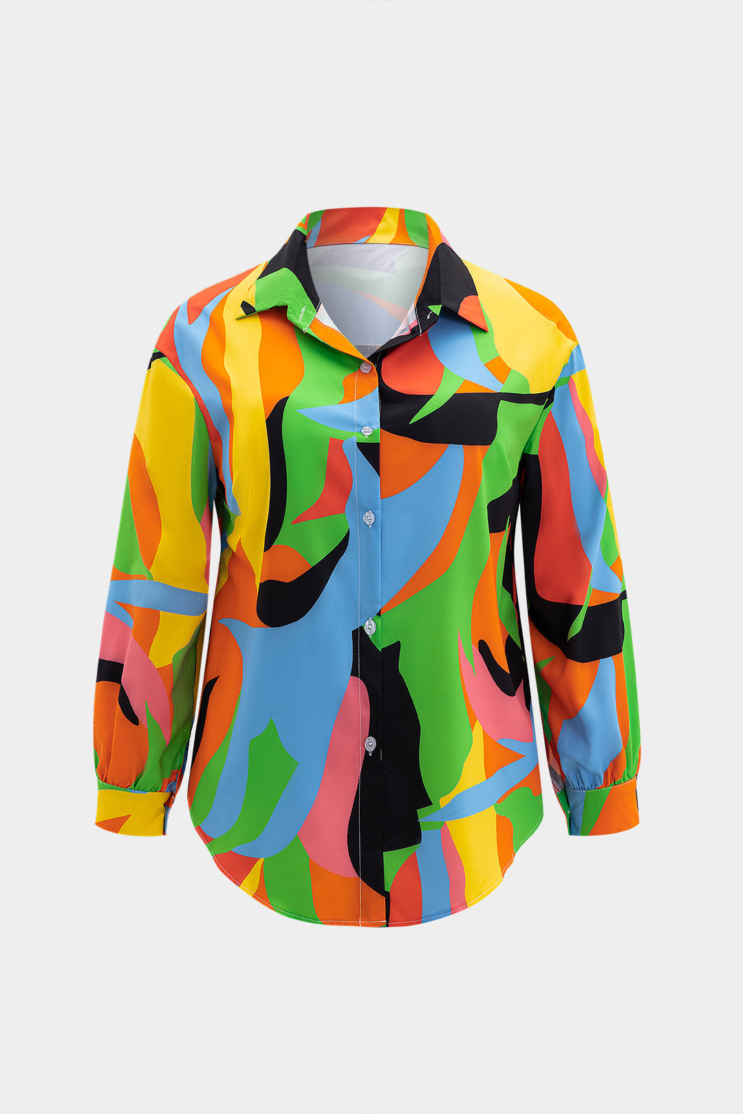Plus Size Tropical Shirt And Shorts Set