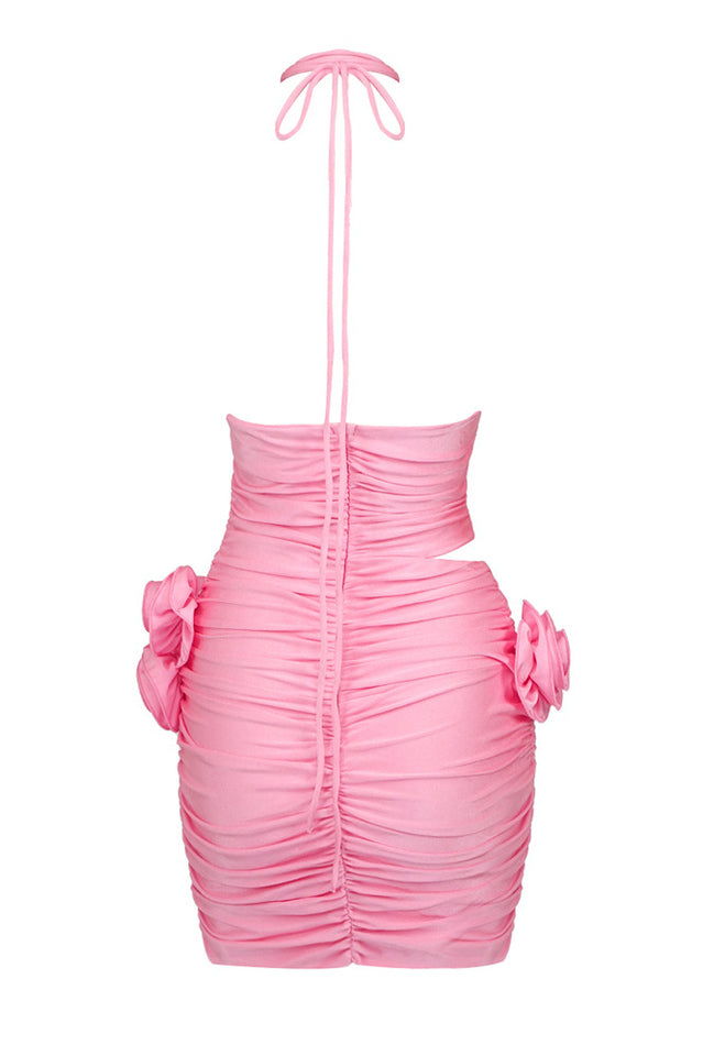 Flower Appliqué Cut Out Minidress