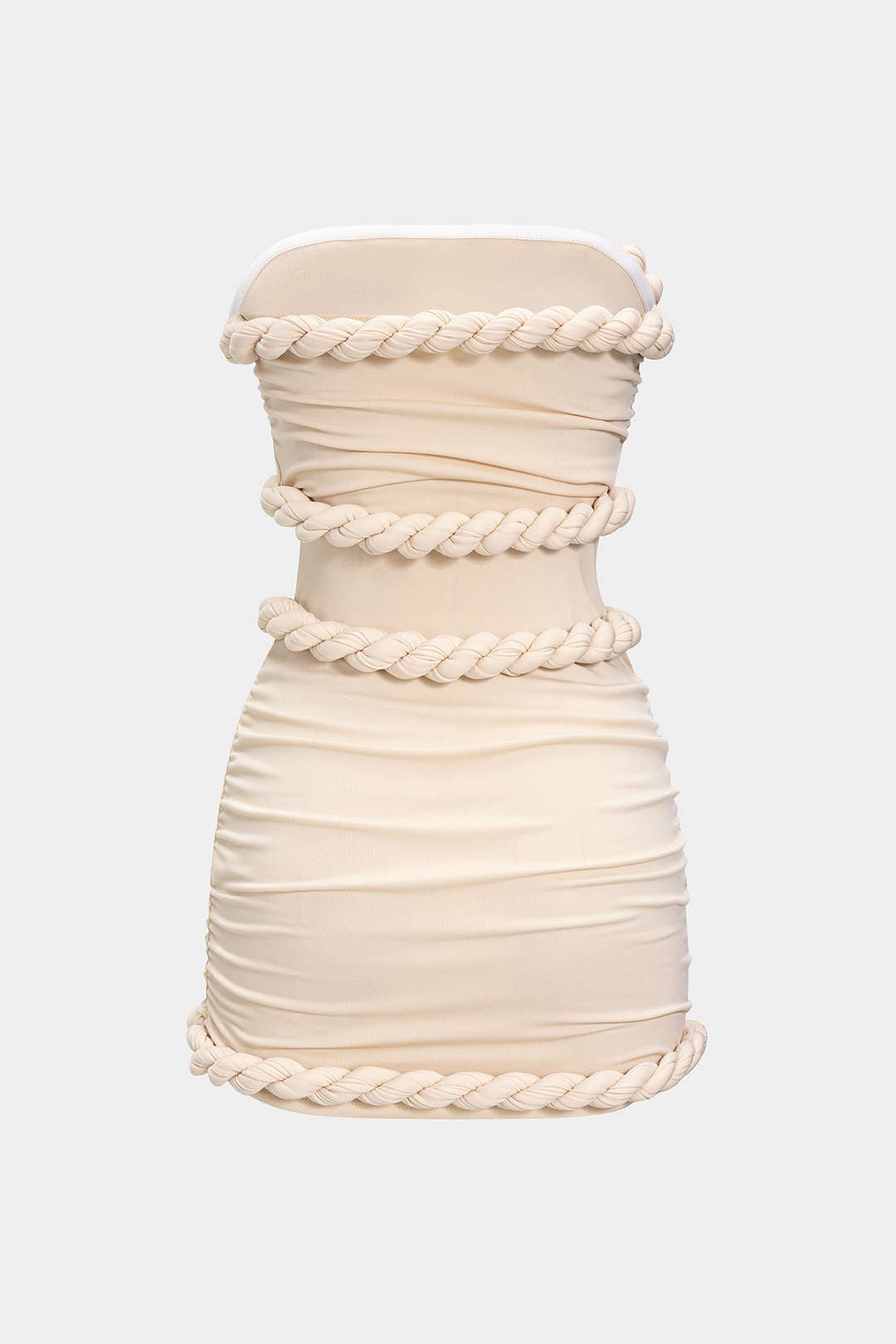 Twist Knot Strapless Sleeveless Mini Dress