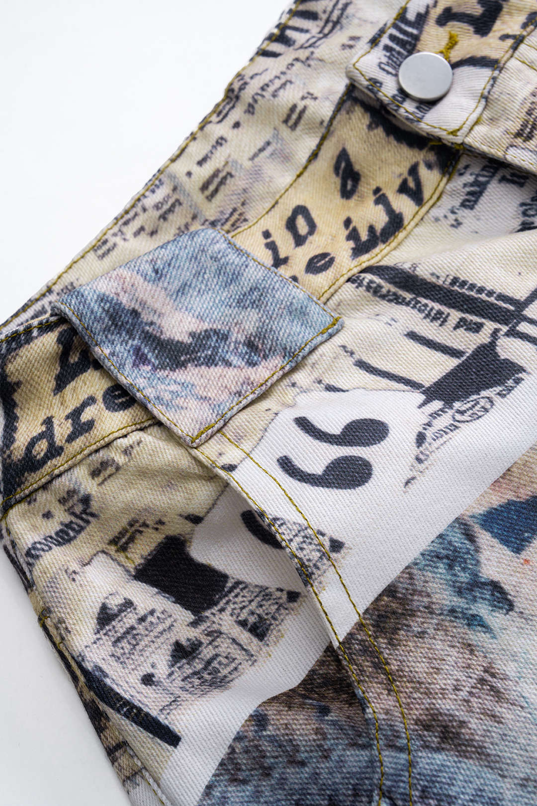 Retro Pattern Low Waist Barrel Trousers