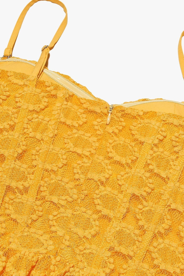Carolina Apricot Lace Corset Mini Dress
