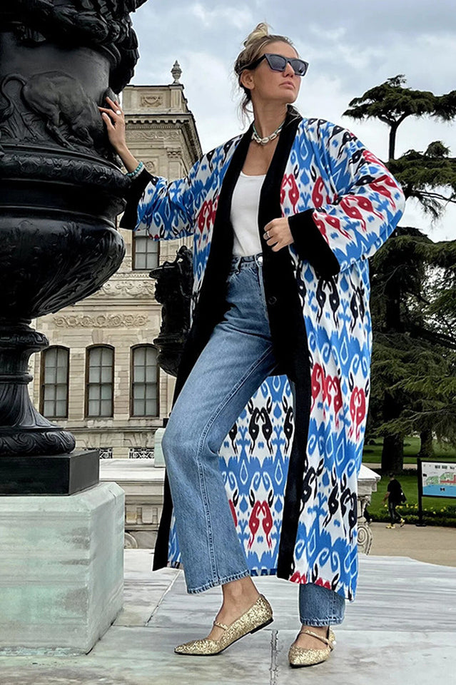 Brigitte One Of A Kind Ikat Maxi Kimono