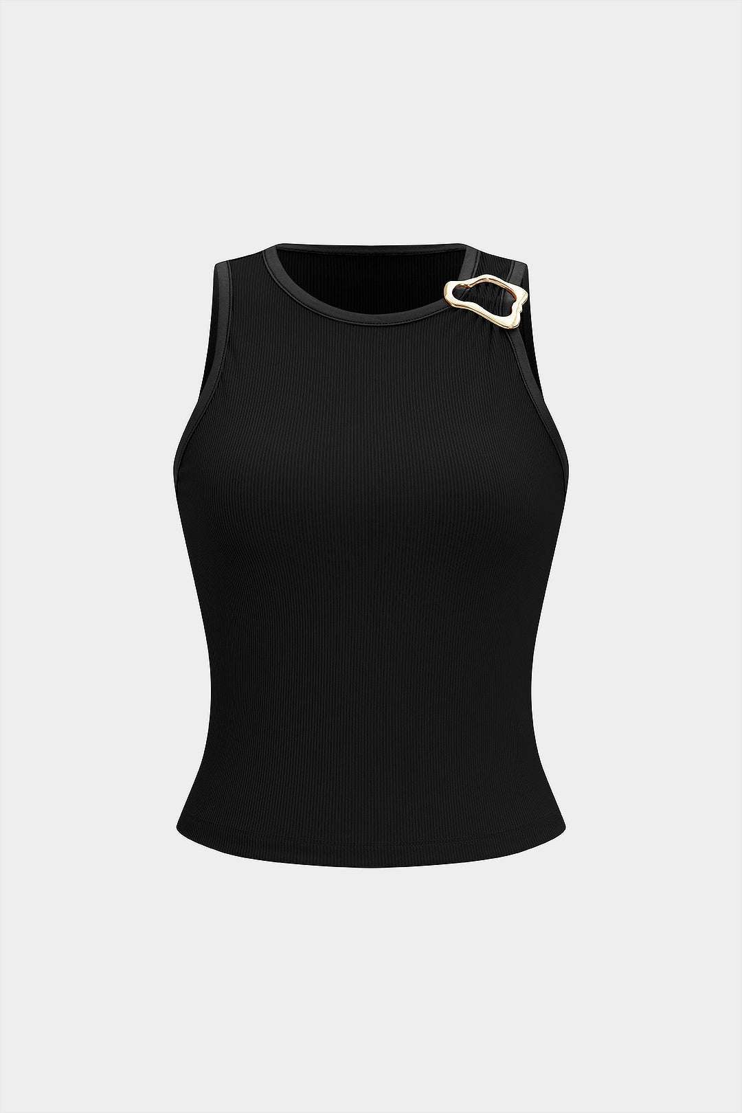 Contrast Metallic Decor Sleeveless Tank Top