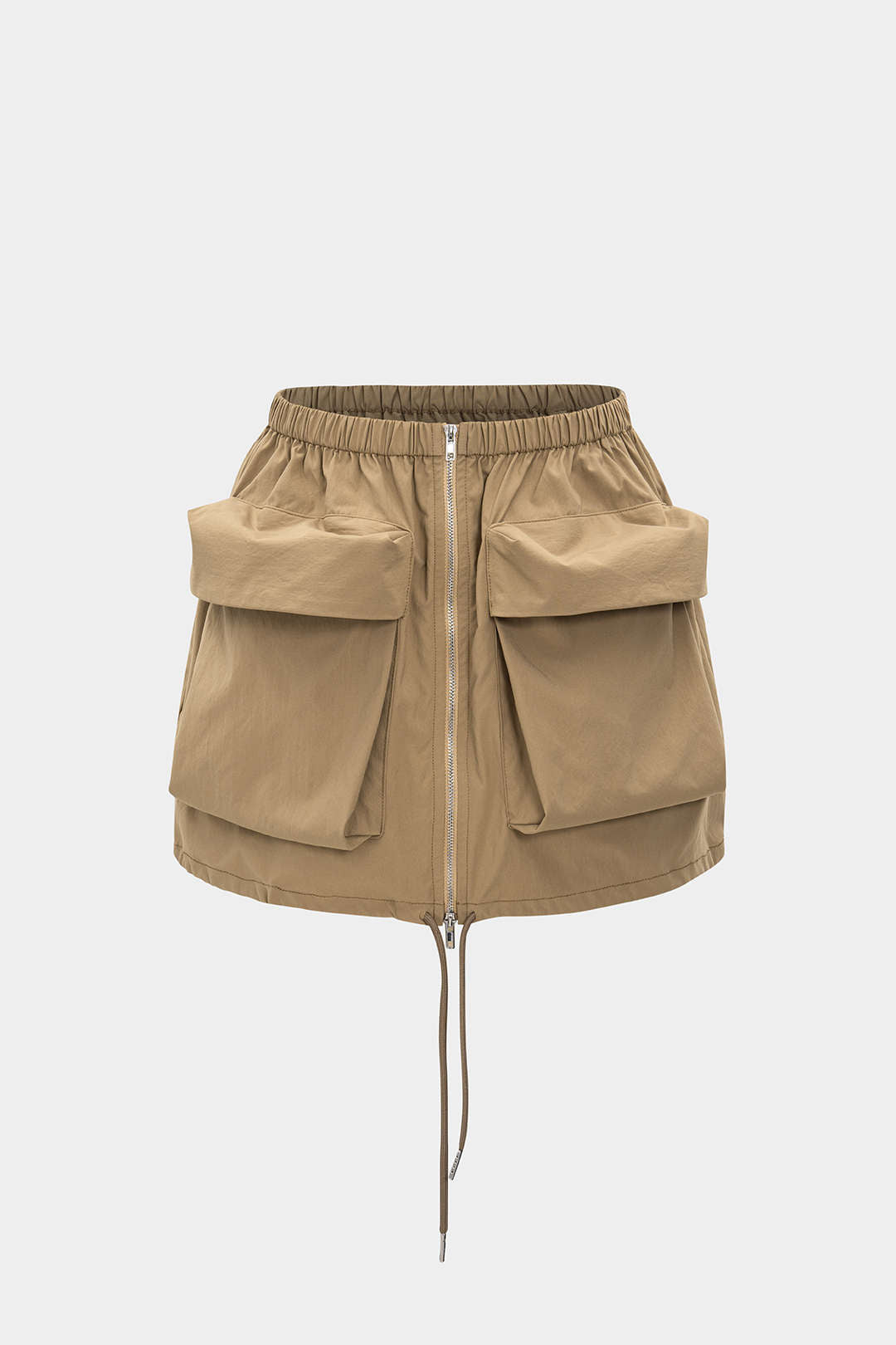 Pocket Zipper Ruched Skirt