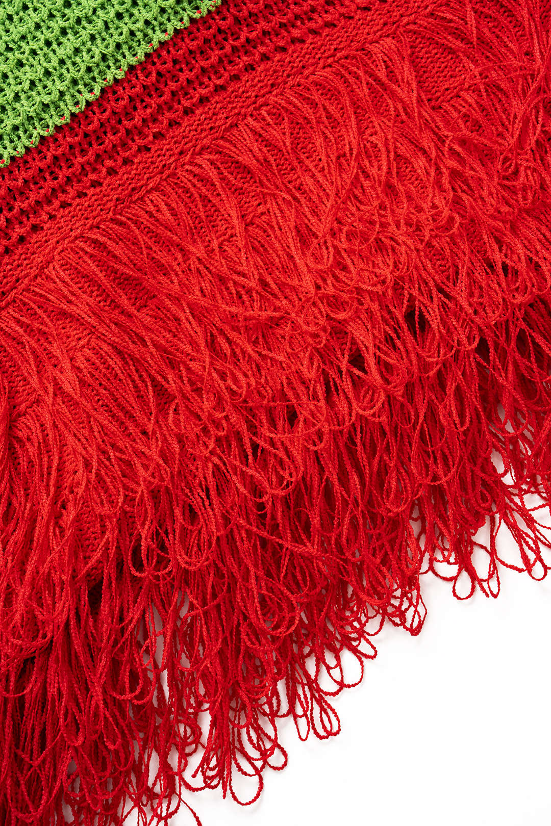 Knit Contrast Mock Neck Fringe Hollow Out Sleeveless Dress