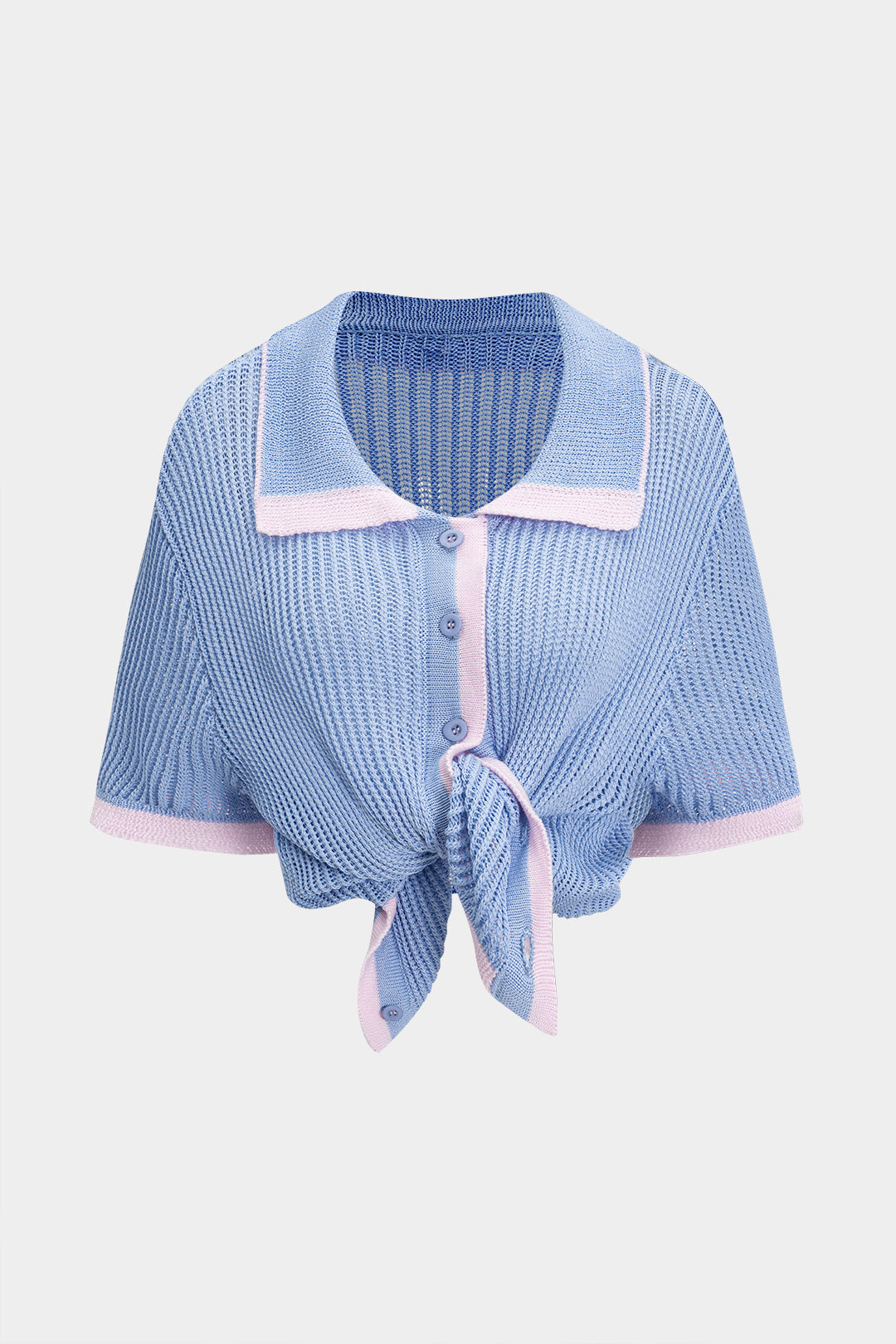 Knit Button Short-Sleeve Top