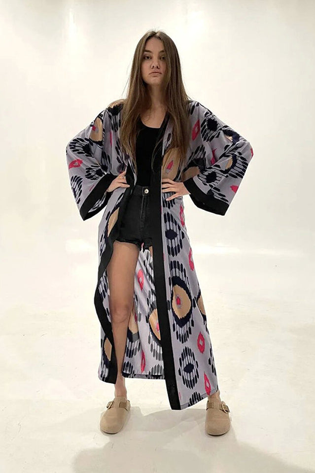 Brigitte One Of A Kind Ikat Maxi Kimono