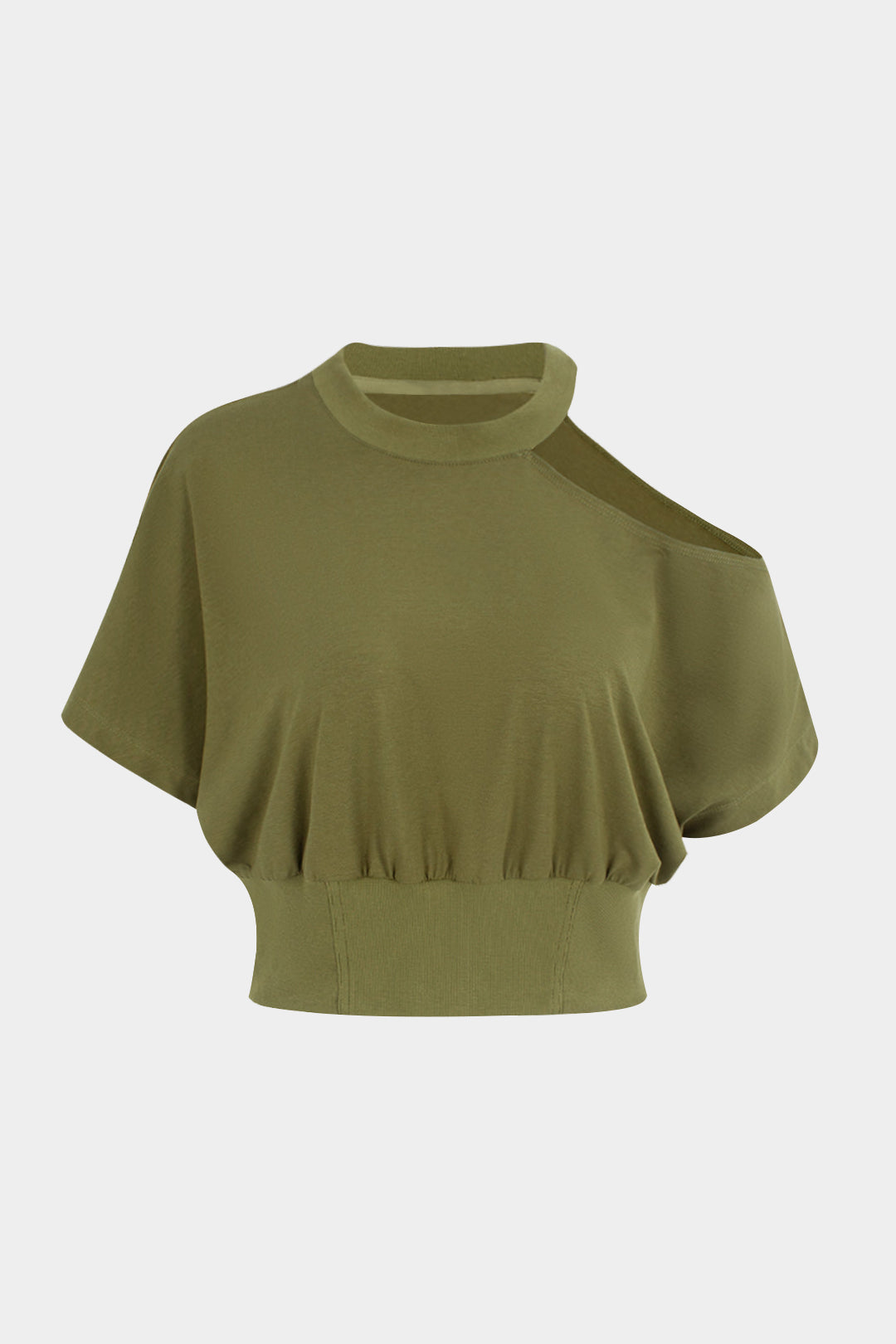 Asymmetrical Ruched Short-Sleeve Shirt