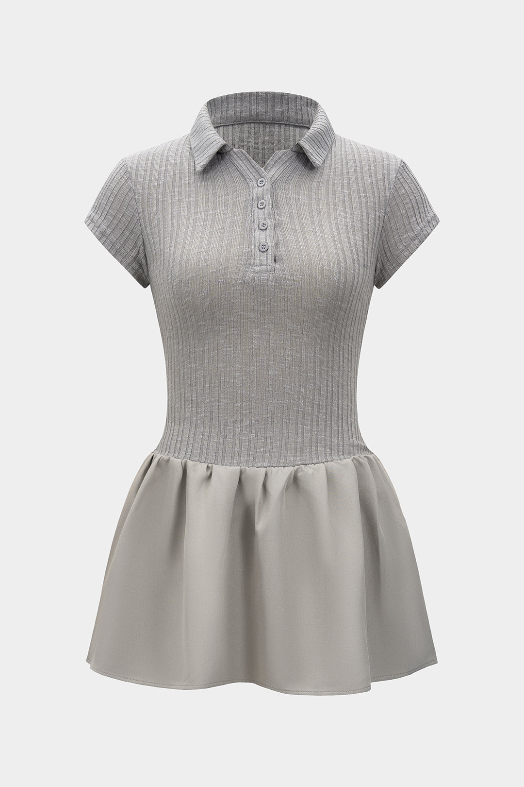 Knit Patchwork Short Sleeve Dress