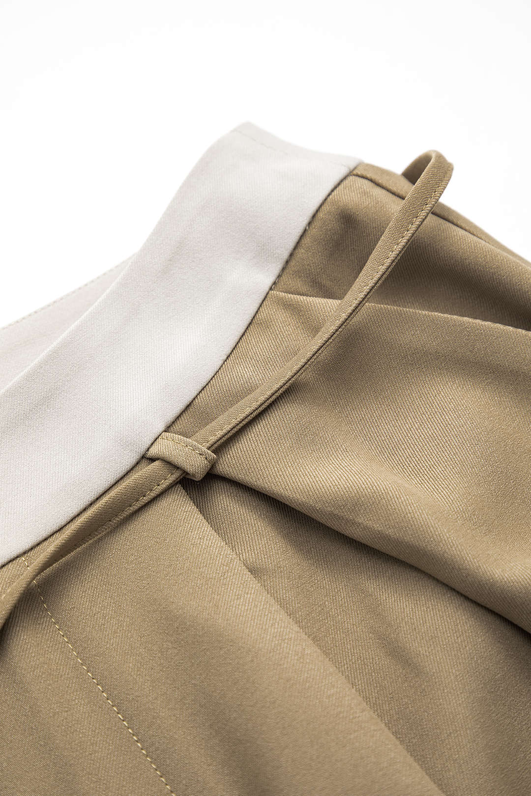 Ruched Patchwork Tie Front Wide Leg Trousers