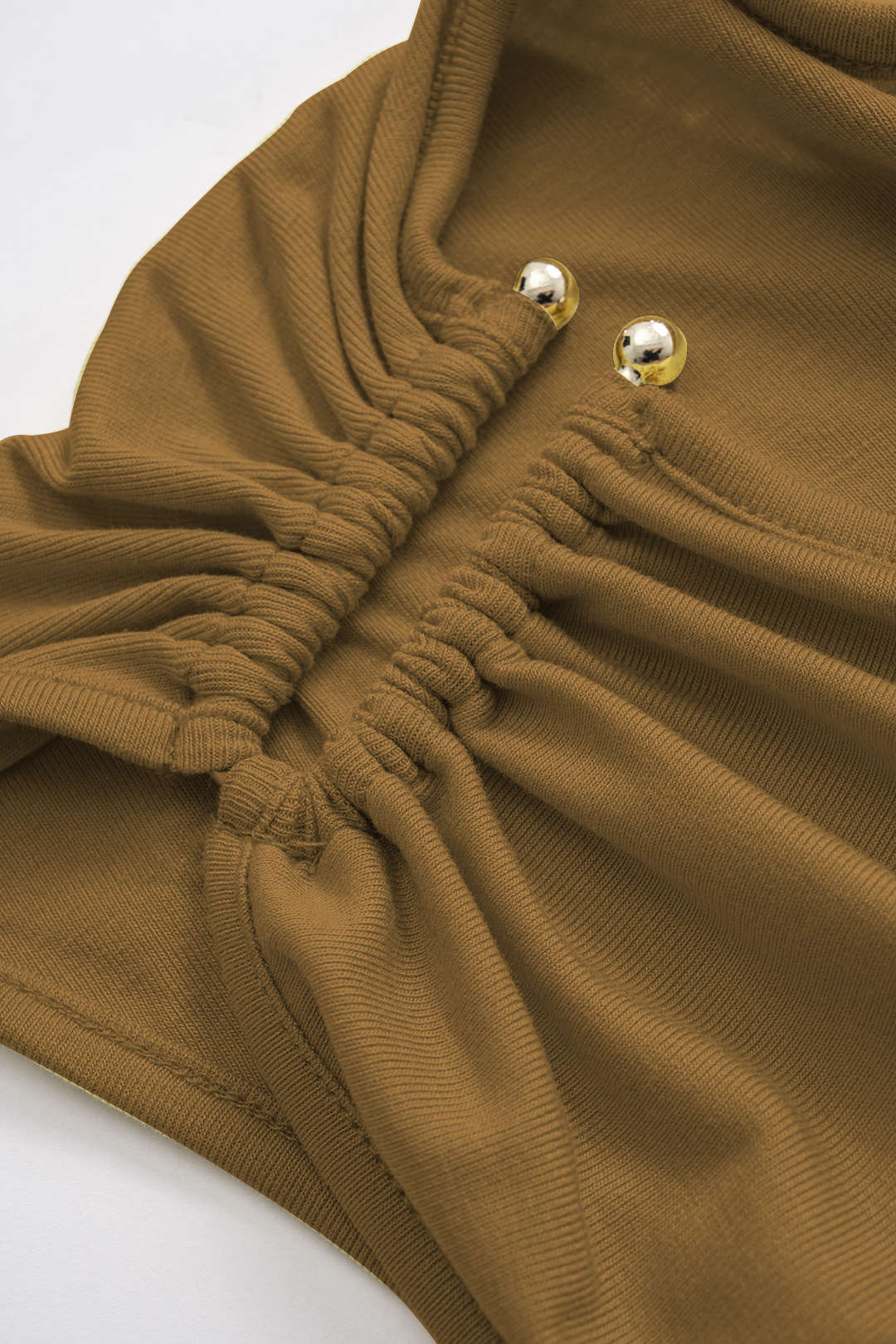 Ruched Neck Short-Sleeve Top