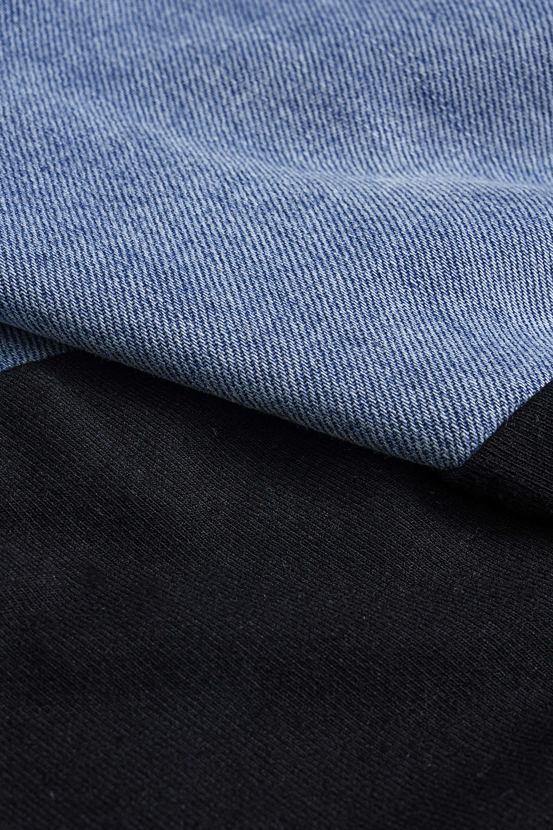 Denim Patchwork Ruched Skirt