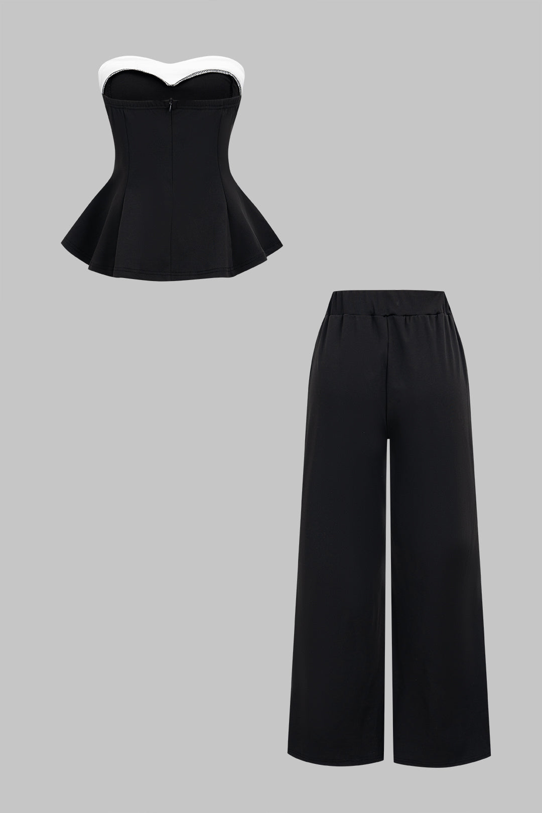 Contrast Tube Top And Pants Set