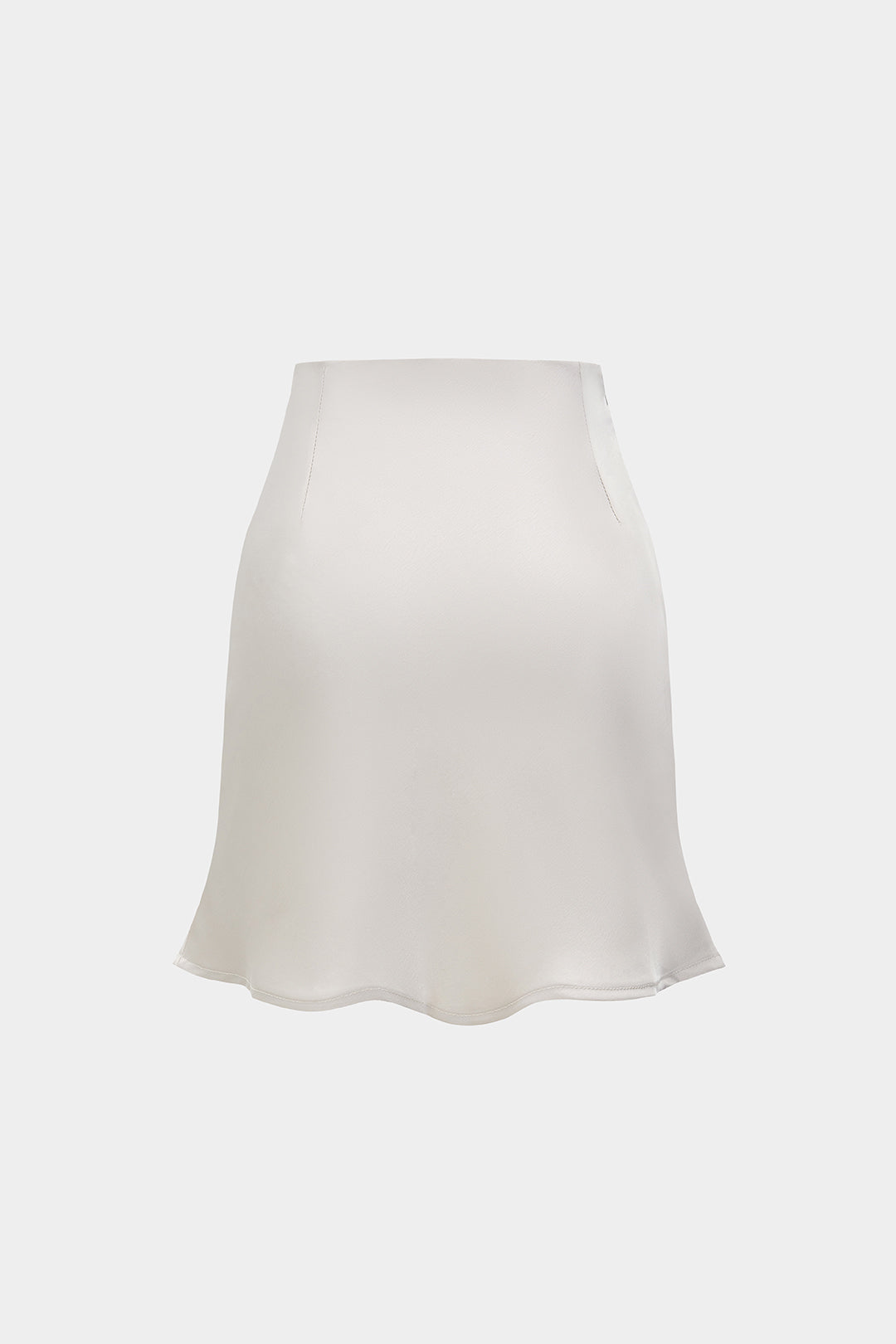 Satin Solid High Waist Skirt