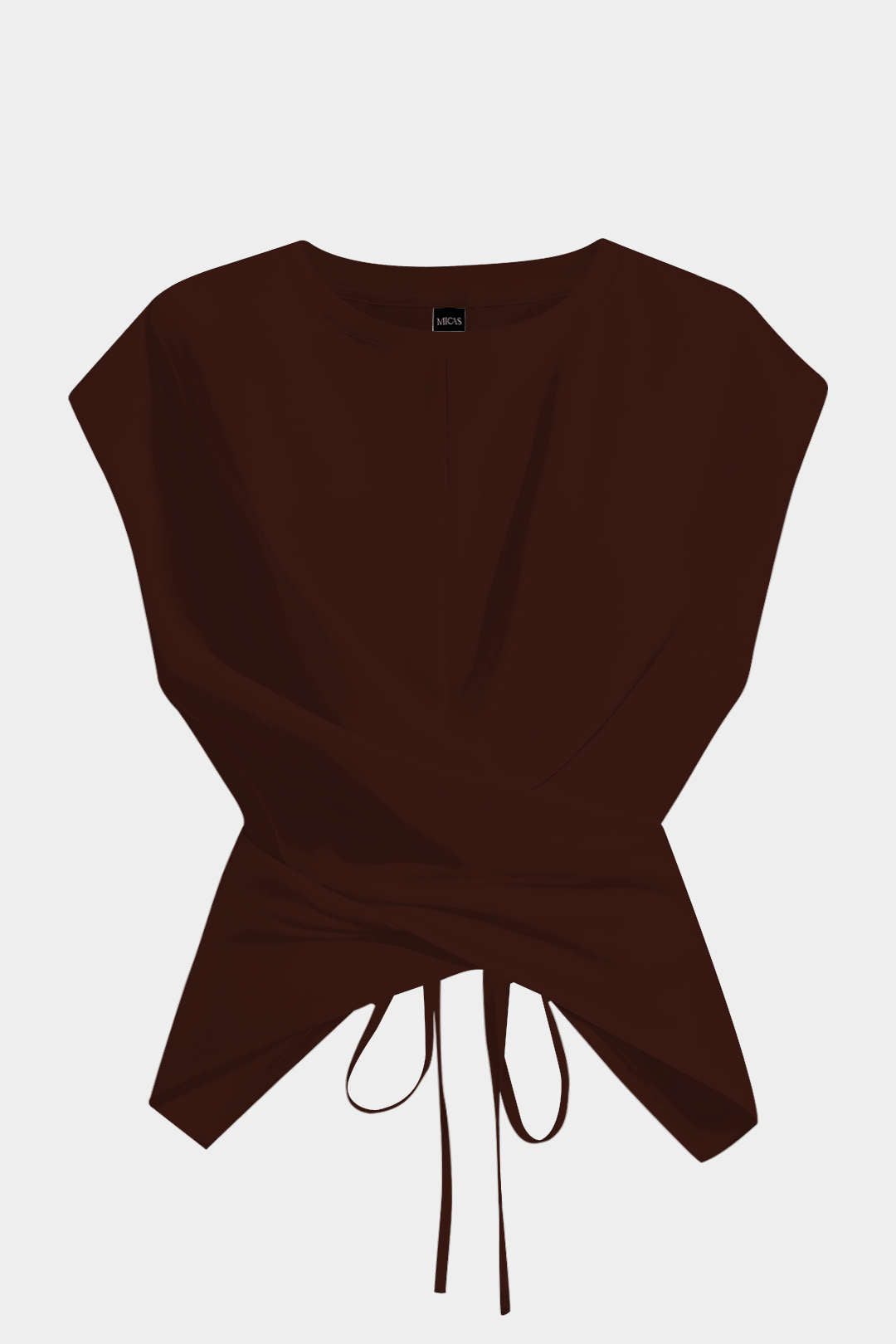 Plus Size Round Neck Short Sleeve Tie T-Shirt