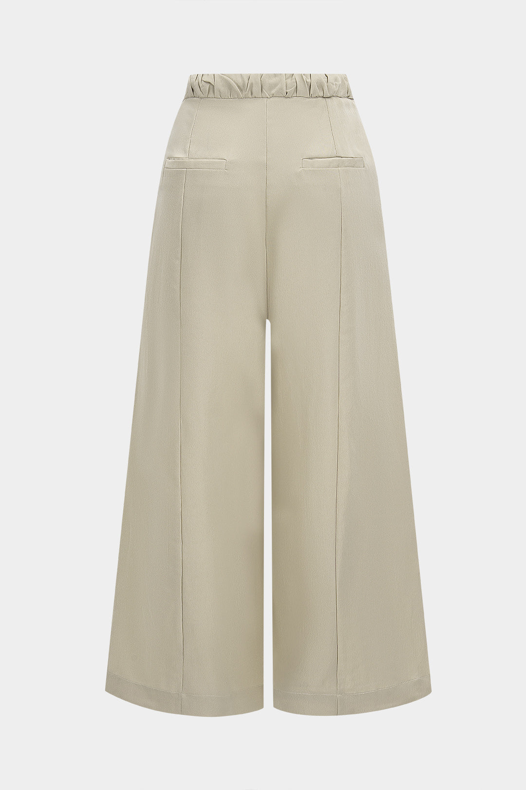 High Waist Drawstring Wide Leg Trousers