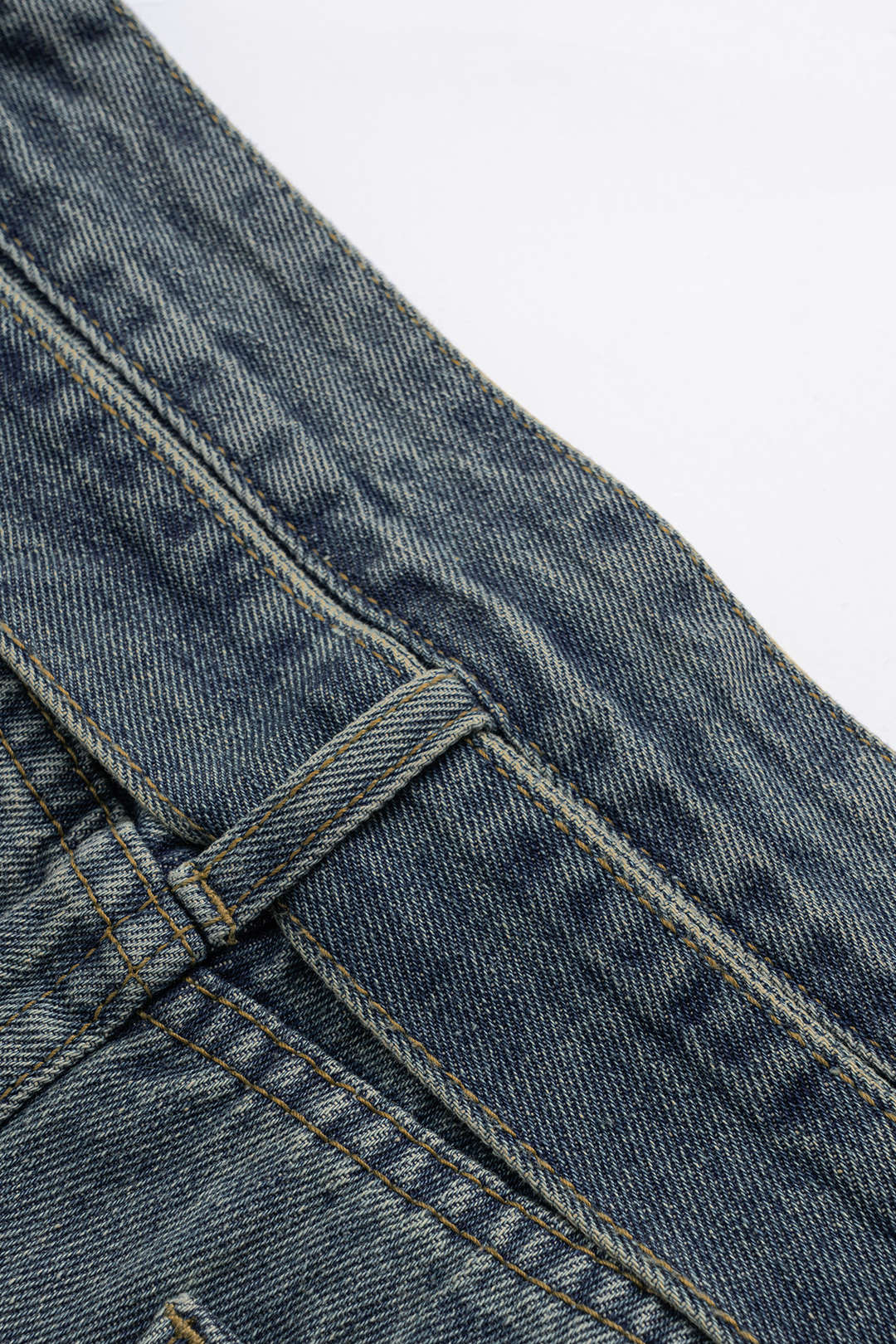 Denim Pocket Belt Asymmetrical Jorts Shorts