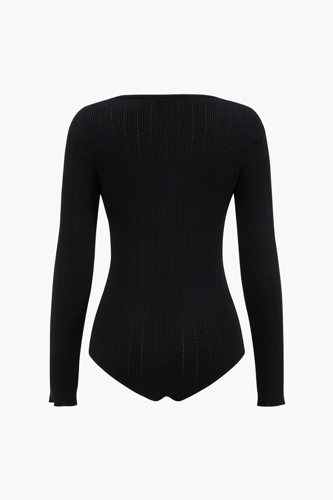 Knit Button Long Sleeve Bodysuit