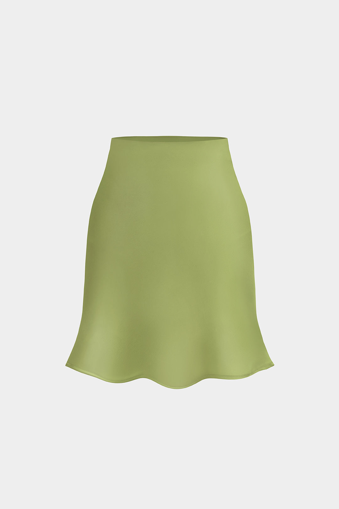 Satin Solid High Waist Skirt
