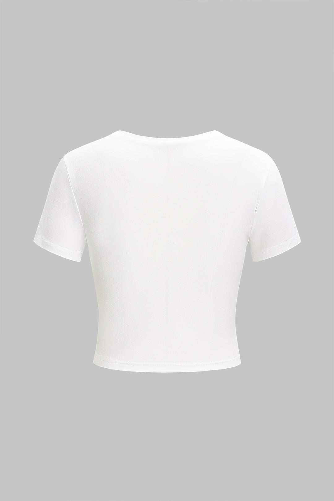Retro Letter Print Round Neck Short Sleeve T-Shirt