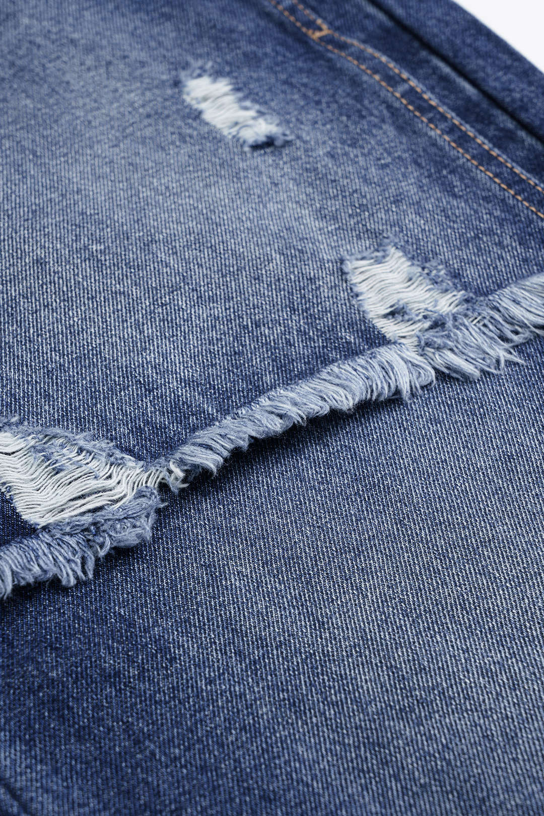 Denim Patchwork Straight Leg Jeans