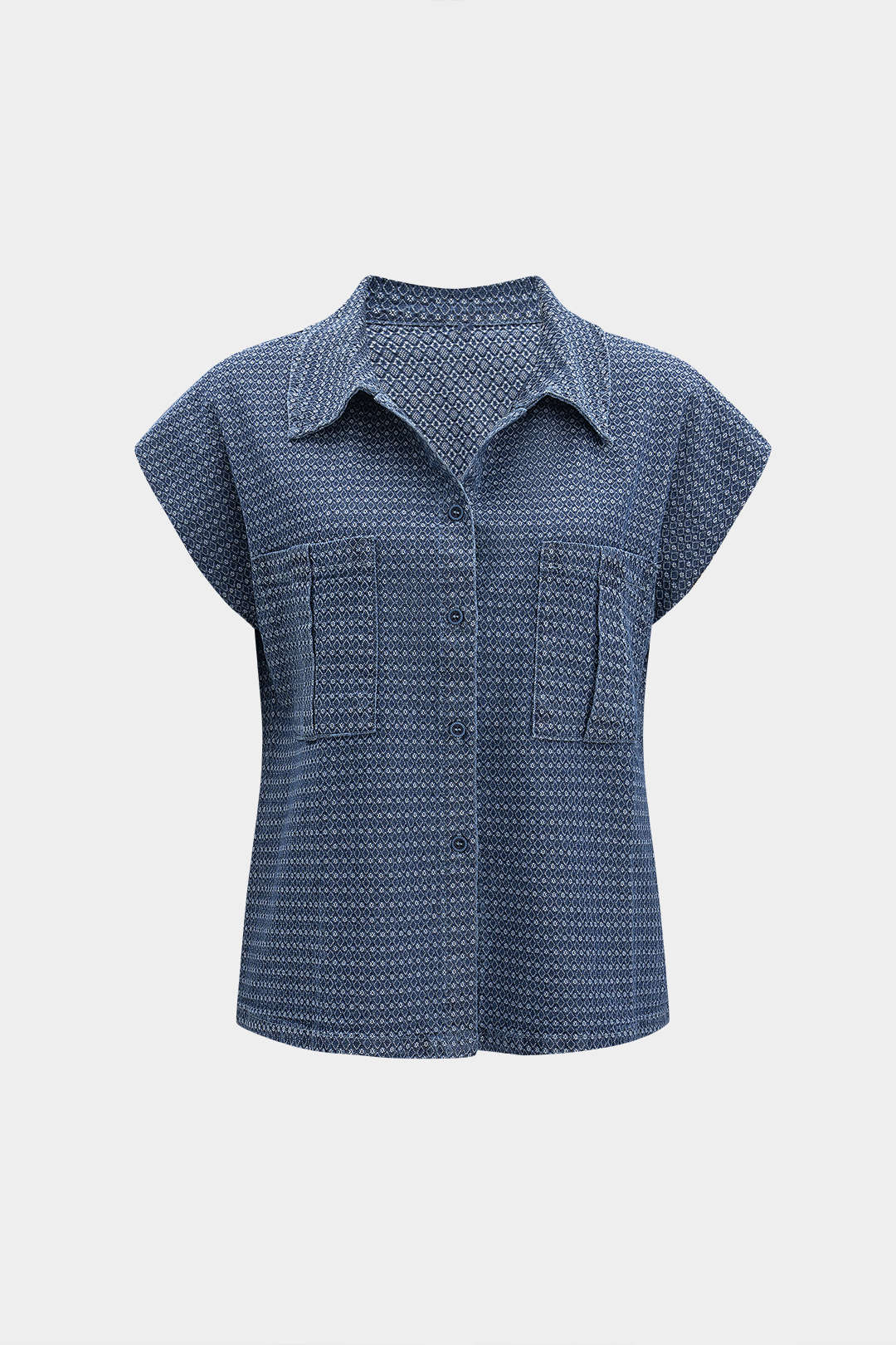 Denim Button Pocket Short Sleeve Shirt