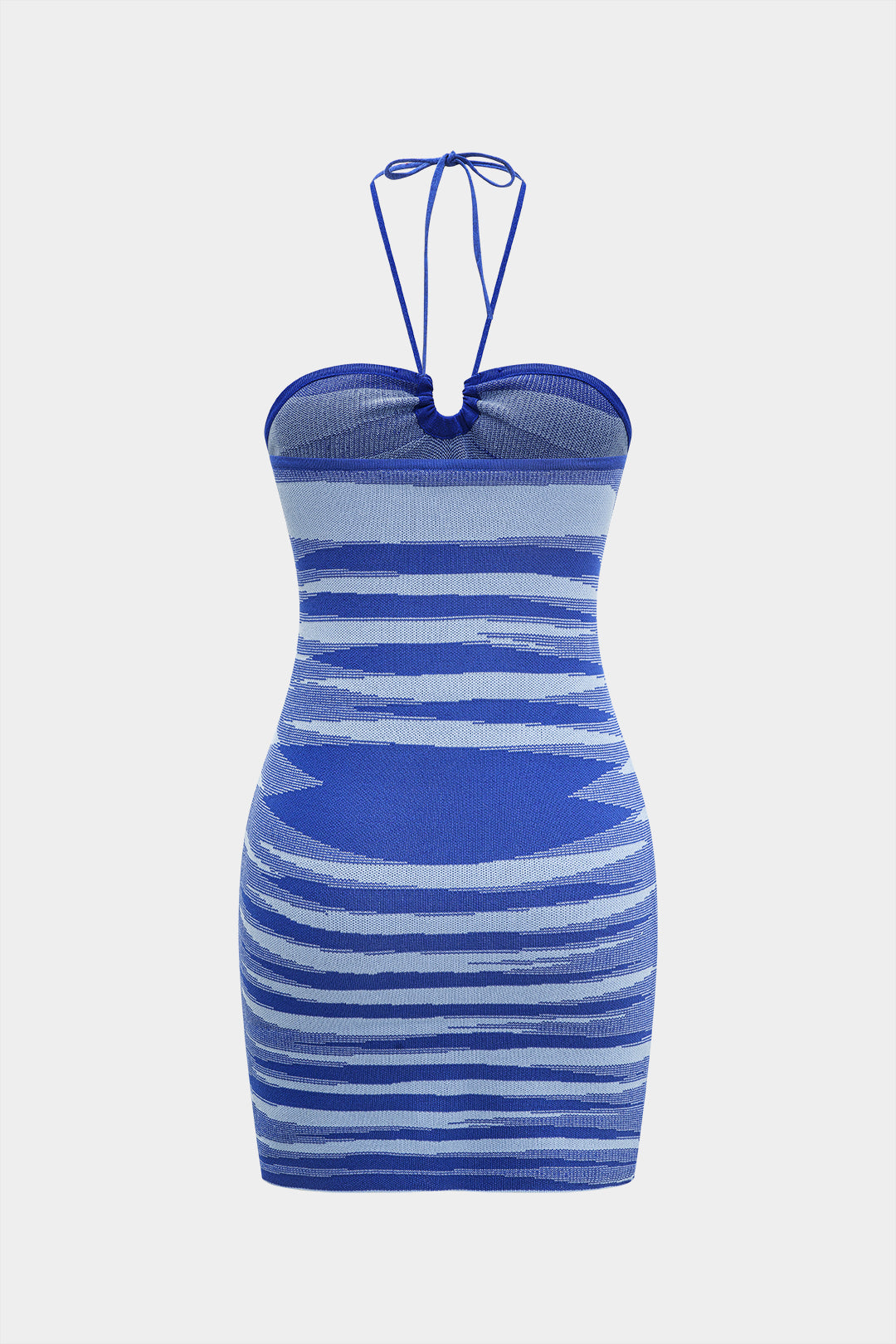 Knit V-Neck Halter Neck Tie-Up Sleeveless Dress