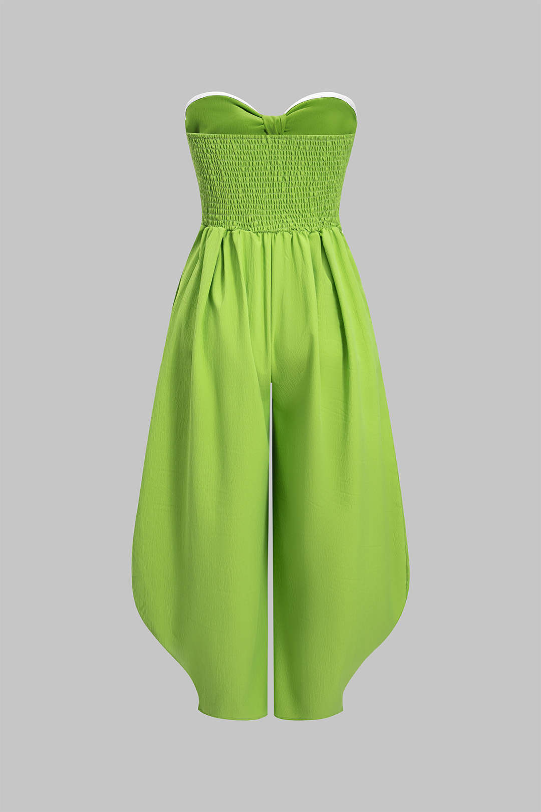 Strapless Tie-Up Ruched Sleeveless Jumpsuit