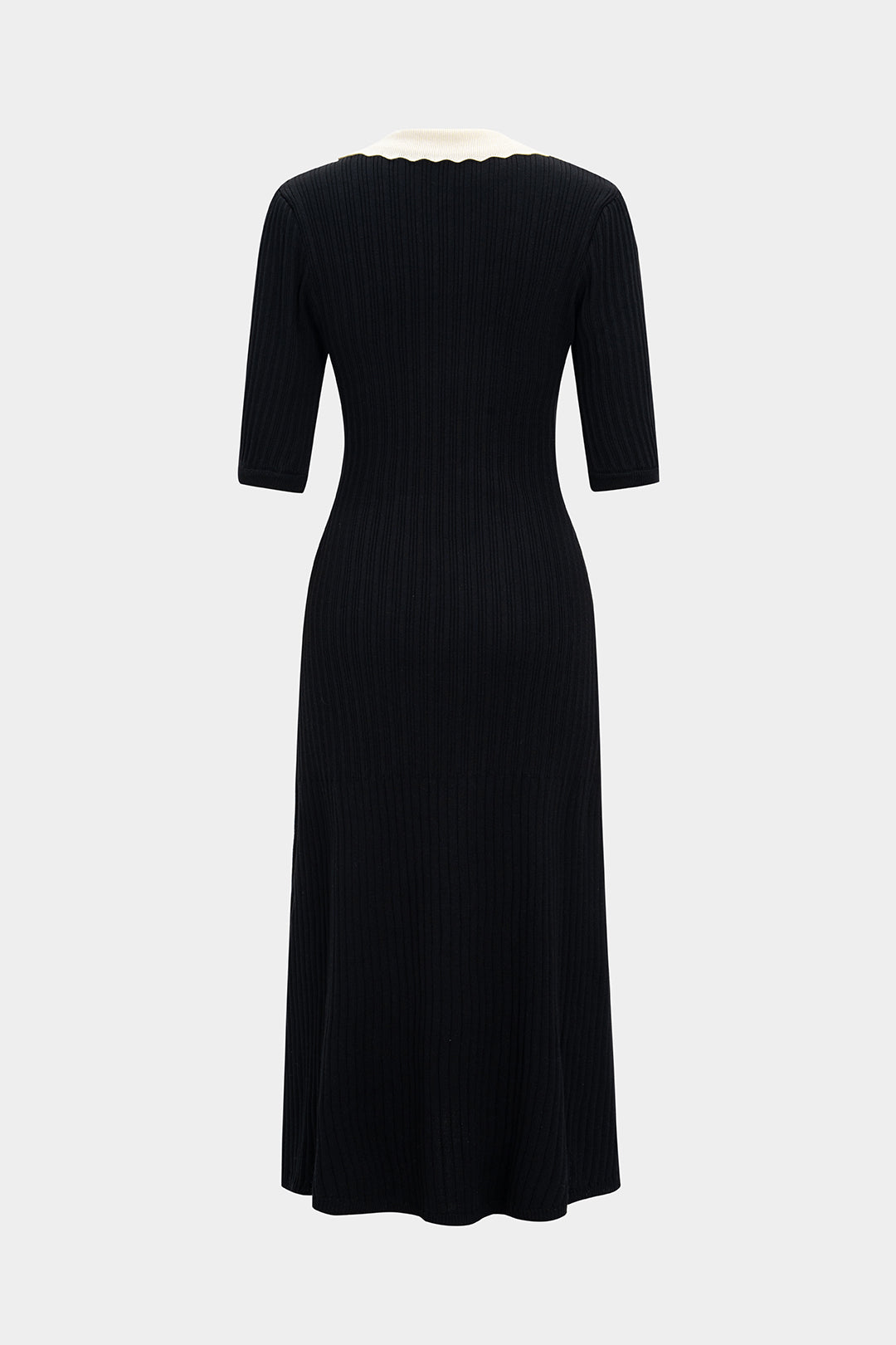 Knit Single-Breasted Long Sleeve Dress