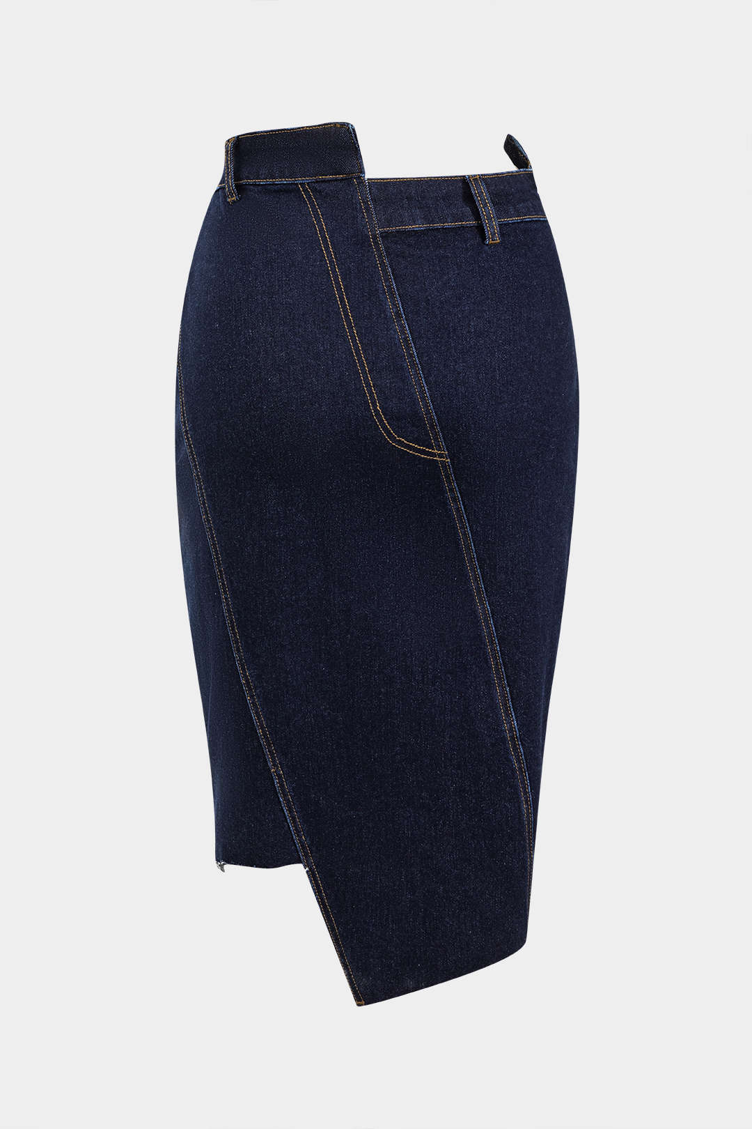 Denim Asymmetry Button Skirt