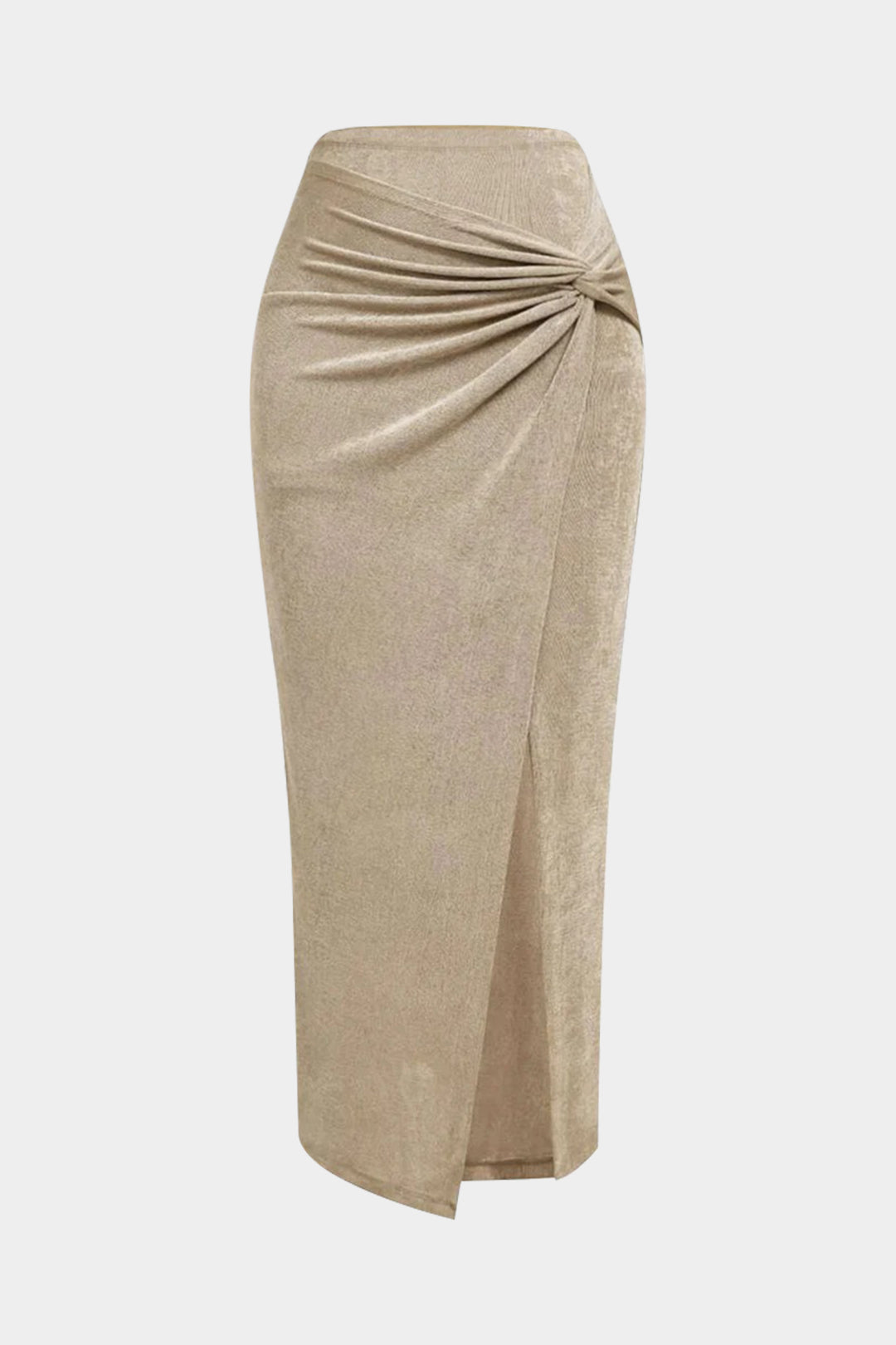 Ruched Twist Knot Split Skirt
