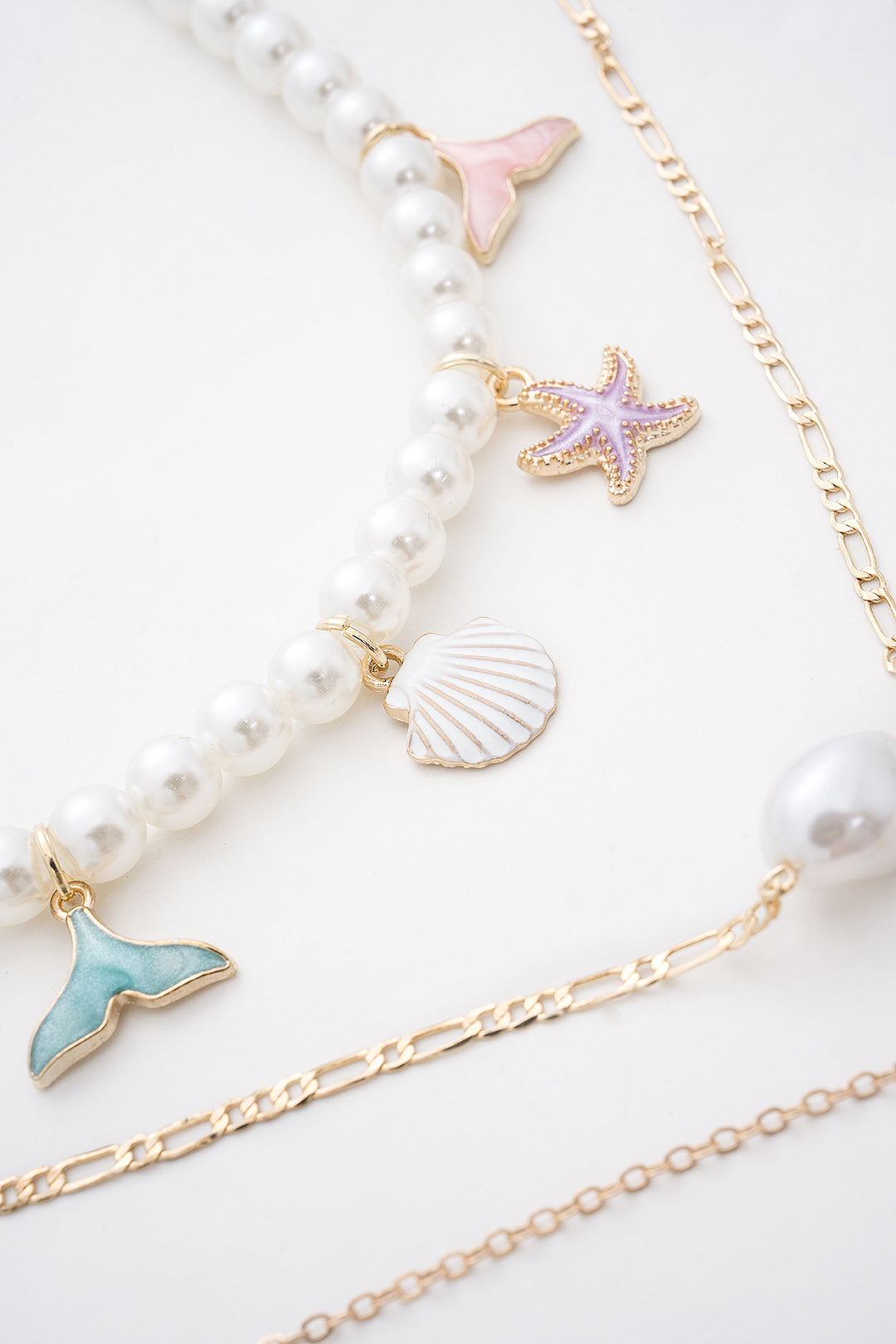 Seashell Multi-Layer Starfish Pendant Necklace Set