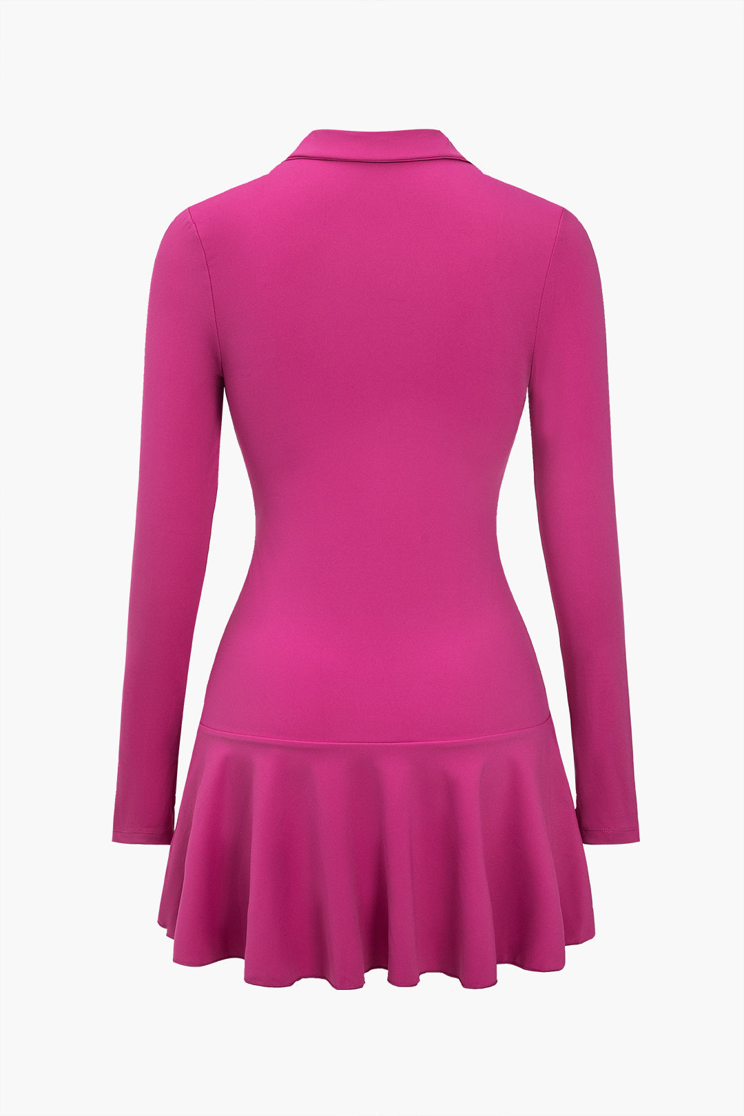 Solid Long Sleeve High Collar Sports Dress