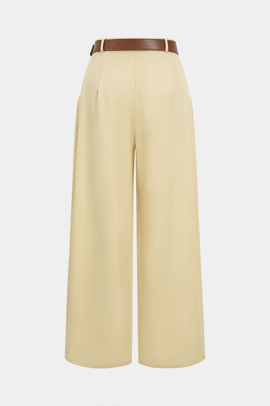 High Waist Pocket Belted Ruched Trousers