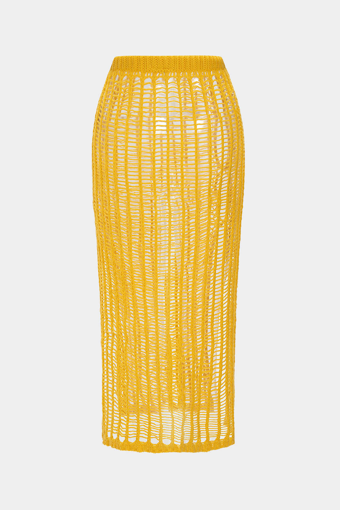 Knit Hollow Out Slit Skirt